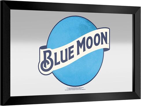 العلامة التجارية Gameroom Blue Moon مرآة شريطية مؤطرة باللون الأسود in Kuwait