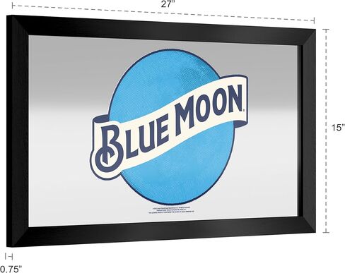 العلامة التجارية Gameroom Blue Moon مرآة شريطية مؤطرة باللون الأسود in Kuwait