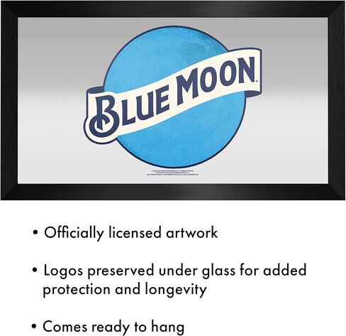 العلامة التجارية Gameroom Blue Moon مرآة شريطية مؤطرة باللون الأسود in Kuwait