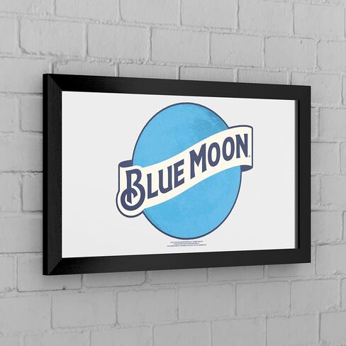 العلامة التجارية Gameroom Blue Moon مرآة شريطية مؤطرة باللون الأسود in Kuwait
