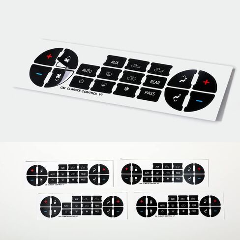 VARGTR 4 Pack Car Air Conditioner Dash Button Repair Kit, Replacement Stickers for Fixing Ruined Faded A/C Control Buttons,Fits for 07-14 GM Vehicles in Saudi Arabia