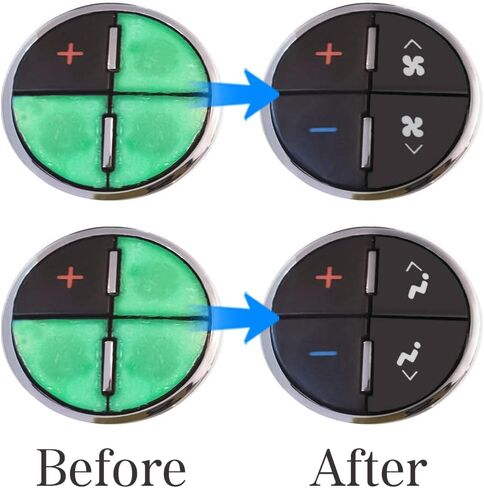 VARGTR 4 Pack Car Air Conditioner Dash Button Repair Kit, Replacement Stickers for Fixing Ruined Faded A/C Control Buttons,Fits for 07-14 GM Vehicles in Saudi Arabia