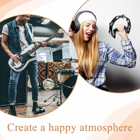 GGSTDDUP 8 Pcs Tambourines for Adults,Foot Tambourine Hand Held Half-Moon Tambourine with Egg Shakers and Wood Rhythm Sticks,Musical Instrument Toys Set for School Party Concerts Supplies in Saudi Arabia