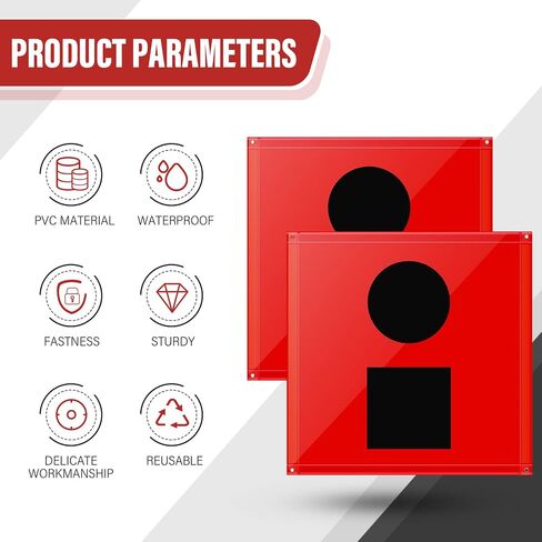 2 Pcs 3 x 3 Feet Distress Flag for Marine Boating Distress Signal Flag PVC SoS Flag Visual Distress Signal for Outdoor Boat Safety Emergency Accesssories, Black and Red in Saudi Arabia