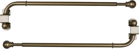 Pair of Swing Arm with Ball Finial, Antique Brass, 14 by 24-Inch in Kuwait