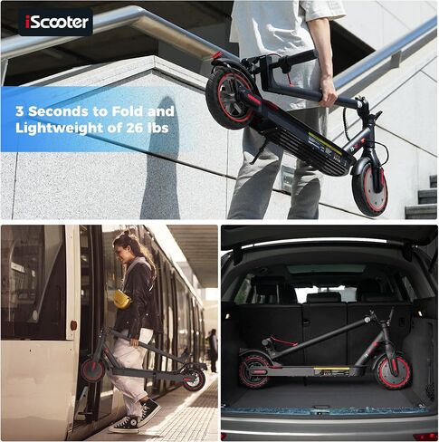 سكوتر كهربائي iScooter، نطاق 25/22/18 ميل، سرعة قصوى 25/18.6/15.6 ميل في الساعة، 800 واط/500 واط/350 واط، سكوتر كهربائي قابل للطي للتنقل مع نظام فرامل مزدوج وتطبيق للبالغين والمراهقين in Saudi Arabia