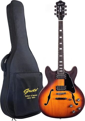 Grote Electric Guitar Matte Finished Mahogany Simi-hollow Body with Gigbag GT335-009 (VS) in Saudi Arabia