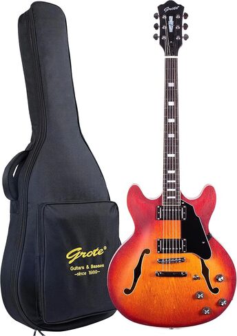 Grote Electric Guitar Matte Finished Mahogany Simi-hollow Body with Gigbag GT335-009 (VS) in Saudi Arabia