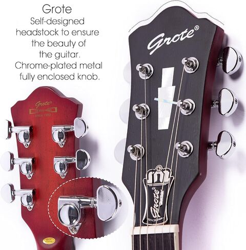 Grote Electric Guitar Matte Finished Mahogany Simi-hollow Body with Gigbag GT335-009 (VS) in Saudi Arabia
