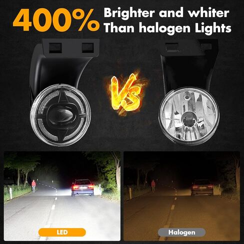 مصابيح ضباب LED مع DRL متوافقة مع دودج رام 1500 2500 3500 1994 1995 1996 1997 1998 1999 2000 2001 2002 استبدال مصابيح الضباب للقيادة، 4 أوضاع إضاءة in Kuwait