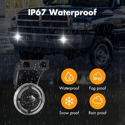 مصابيح ضباب LED مع DRL متوافقة مع دودج رام 1500 2500 3500 1994 1995 1996 1997 1998 1999 2000 2001 2002 استبدال مصابيح الضباب للقيادة، 4 أوضاع إضاءة in Kuwait