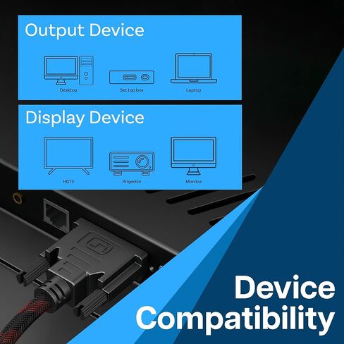 محول كابل MMOBIEL DVI إلى DVI - وصلة مزدوجة ذكر DVI-D إلى وصلة مزدوجة ذكر DVI-D - محول كابل الفيديو يدعم الشاشة والكمبيوتر الشخصي والتلفزيون والألعاب وجهاز العرض - 1080 بكسل عالي الدقة 60 هرتز - موصل ذهبي 5 أقدام / 1.5 متر in Kuwait