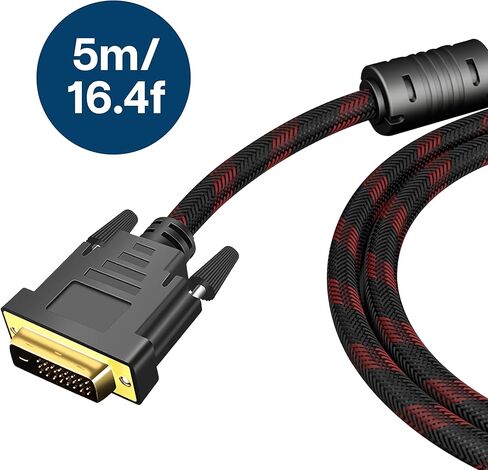 MMOBIEL DVI to DVI Cable Adapter - Male DVI-D Dual Link to Male DVI-D Dual Link – Video Cable Converter Supports Monitor, PC, TV, Gaming, Projector - 1080p Full HD 60Hz - Gold Connector 5ft / 1.5m in Saudi Arabia