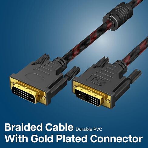 MMOBIEL DVI to DVI Cable Adapter - Male DVI-D Dual Link to Male DVI-D Dual Link – Video Cable Converter Supports Monitor, PC, TV, Gaming, Projector - 1080p Full HD 60Hz - Gold Connector 5ft / 1.5m in Saudi Arabia