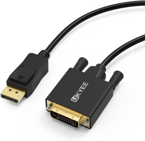 منفذ عرض إلى كابل DVI بطول 6 أقدام و10 حزم، منفذ عرض (DP) إلى سلك محول DVI ذكر إلى ذكر متوافق مع الكمبيوتر والكمبيوتر المحمول والكمبيوتر الشخصي والشاشة وجهاز العرض وتلفزيون HDTV - أسود in Saudi Arabia