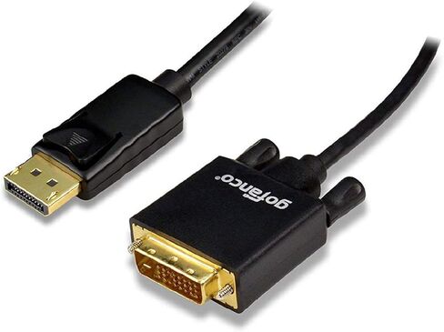 كابل gofanco بطول 6 أقدام من DisplayPort إلى DVI (أسود) - كابل DP إلى DVI لتوصيل أجهزة الكمبيوتر المكتبية/أجهزة الكمبيوتر المحمولة التي تدعم DisplayPort بشاشات DVI (DPDVI6F) in Kuwait