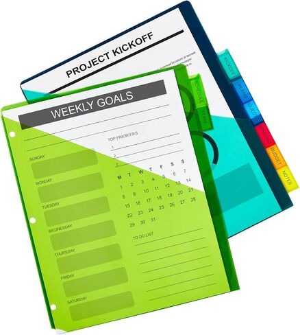 Avery Dividers for 3 Ring Binders, 8-Tab Binder Dividers, Two-Pocket Plastic Binder Dividers, Insertable Big Tabs, Multicolor, 3 Sets (71907) in Saudi Arabia