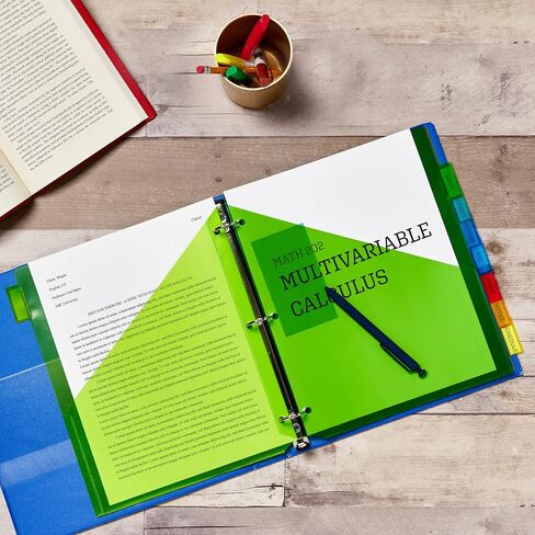 Avery Dividers for 3 Ring Binders, 8-Tab Binder Dividers, Two-Pocket Plastic Binder Dividers, Insertable Big Tabs, Multicolor, 3 Sets (71907) in Saudi Arabia