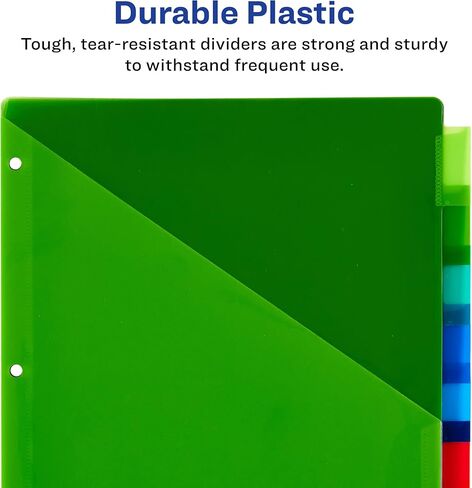 Avery Dividers for 3 Ring Binders, 8-Tab Binder Dividers, Two-Pocket Plastic Binder Dividers, Insertable Big Tabs, Multicolor, 3 Sets (71907) in Saudi Arabia