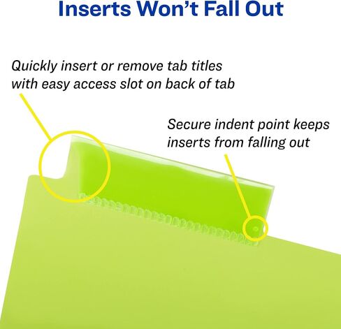 Avery Dividers for 3 Ring Binders, 8-Tab Binder Dividers, Two-Pocket Plastic Binder Dividers, Insertable Big Tabs, Multicolor, 3 Sets (71907) in Saudi Arabia