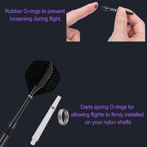 12 Pack Darts Metal Tip Set 22/24 Grams, Steel Tip Darts for Dartboard with Premium Aluminum Shafts, Extra 50 Rubber O-rings 6 Nylon Shafts 24 Flights 12 Spring Rings 16 Flights Protector 1 Tool Kit in Kuwait