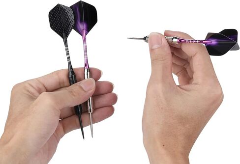 12 Pack Darts Metal Tip Set 22/24 Grams, Steel Tip Darts for Dartboard with Premium Aluminum Shafts, Extra 50 Rubber O-rings 6 Nylon Shafts 24 Flights 12 Spring Rings 16 Flights Protector 1 Tool Kit in Kuwait