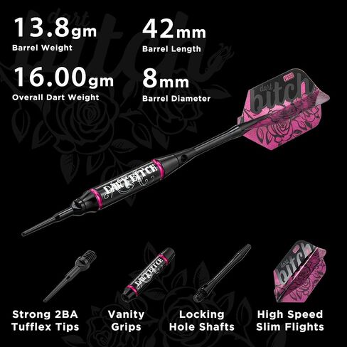 سهام فايبر فانيتي ذات رؤوس ناعمة مع حقيبة تخزين/سفر: دارت بيتش، 16 جرام in Kuwait