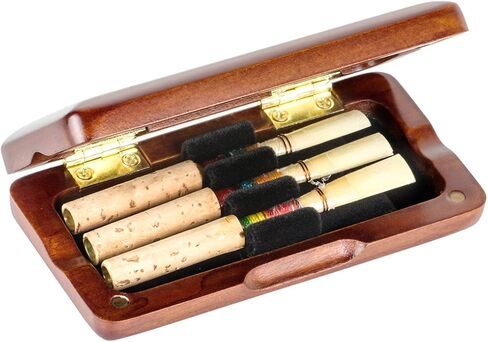 صندوق تخزين Kmise Oboe Reeds من خشب القيقب لـ 3 قطع من ملحقات الأجزاء الموسيقية ذات اللون الكهرماني (MI1753) in Saudi Arabia