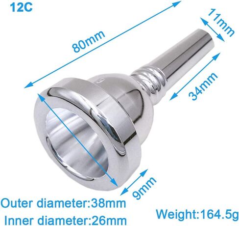Missmore Trombone Mouthpiece 12C，Gold Plated (12C-Gold) in Saudi Arabia