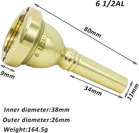 Missmore Trombone Mouthpiece 12C，Gold Plated (12C-Gold) in Saudi Arabia