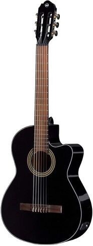 GEWA Classical Guitar BASICPLUS 4/4، جيتار الأطفال (أعلى شجرة التنوب، ظهر وجوانب خشب الزيزفون، طلاء طلاء عالي اللمعان، حنق فضي من النيكل، موالفات مطلية بالكروم، مثالية للأطفال من سن 12 عامًا فما فوق) in Kuwait