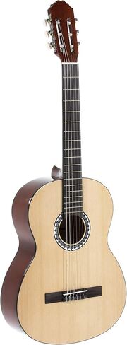 GEWA Classical Guitar BASICPLUS 4/4، جيتار الأطفال (أعلى شجرة التنوب، ظهر وجوانب خشب الزيزفون، طلاء طلاء عالي اللمعان، حنق فضي من النيكل، موالفات مطلية بالكروم، مثالية للأطفال من سن 12 عامًا فما فوق) in Kuwait