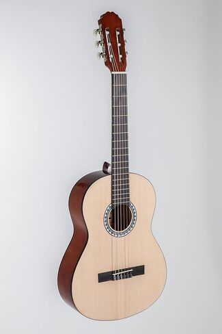 GEWA Classical Guitar BASICPLUS 4/4، جيتار الأطفال (أعلى شجرة التنوب، ظهر وجوانب خشب الزيزفون، طلاء طلاء عالي اللمعان، حنق فضي من النيكل، موالفات مطلية بالكروم، مثالية للأطفال من سن 12 عامًا فما فوق) in Kuwait