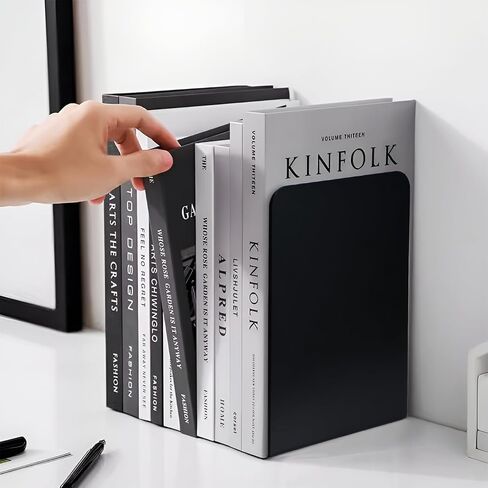 نهايات الكتب، نهايات الكتب، نهايات الكتب للأرفف، نهايات الكتب للأرفف، نهايات الكتب للكتب الثقيلة، نهايات الكتب المعدنية للأرفف، حامل كتب لدفاتر المكاتب المنزلية، كتب المكتبة (4 قطع، كبيرة) in Kuwait