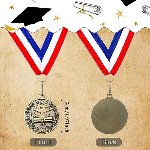 Bucherry Metal Graduation Medallion with Neck Sash Valedictorian Salutatorian Graduation Award Medal for Kids Gifts in Saudi Arabia