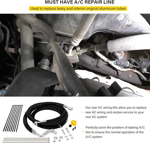 Rear AC Line Set Replacement Lines for 2015-2020 Tahoe, Yukon, Escalade Rear Auxiliary AC Hose Kit Replacement Part YSH34913 Air Conditioning Line (Stainless Steel) in Saudi Arabia