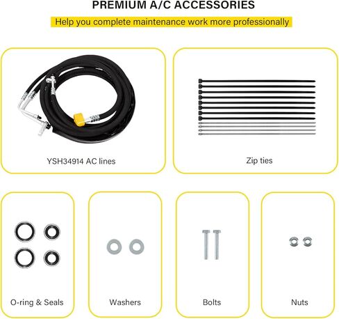 Rear AC Line Set Replacement Lines for 2015-2020 Tahoe, Yukon, Escalade Rear Auxiliary AC Hose Kit Replacement Part YSH34913 Air Conditioning Line (Stainless Steel) in Saudi Arabia