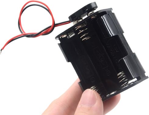 3 Pcs 6 x 1.5V (9V) AA Battery Holder Leads with 3 Pcs 9V I Type Snap Connector Plastic Housing Two Layers Battery Case in Saudi Arabia