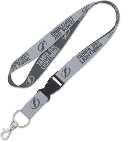 Fanatics NHL Tampa Bay Lightning 2-Tone Lanyard, 1-Inch Width, Detachable Buckle, Grey/Charcoal in Kuwait