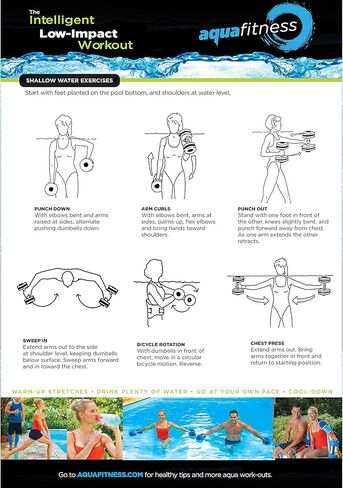 معدات تمارين Aqua Fitness - اللياقة البدنية والتعافي والتدريبات منخفضة التأثير - معدات متعددة الاستخدامات للتمارين عالية ومنخفضة الكثافة - للأعمار من 14 عامًا فما فوق in Kuwait