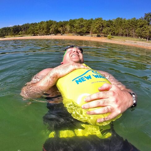 New Wave Swim Buoy for Open Water Swimmers and Triathletes - Light and Visible Float for Safe Training and Racing - High Visiblity Fluo Green in Saudi Arabia