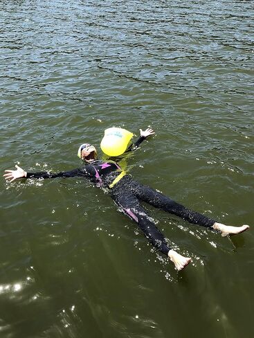 New Wave Swim Buoy for Open Water Swimmers and Triathletes - Light and Visible Float for Safe Training and Racing - High Visiblity Fluo Green in Saudi Arabia