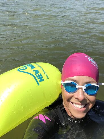 New Wave Swim Buoy for Open Water Swimmers and Triathletes - Light and Visible Float for Safe Training and Racing - High Visiblity Fluo Green in Saudi Arabia