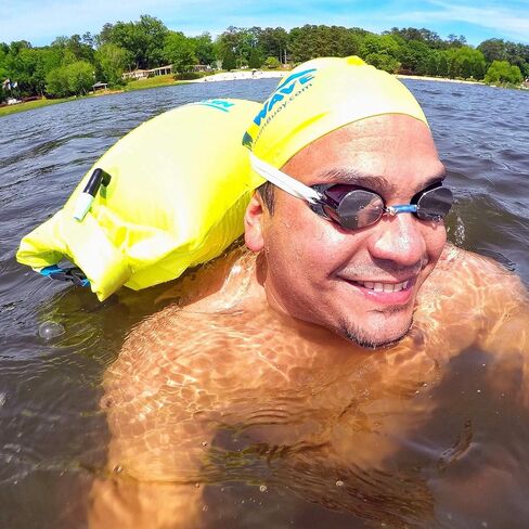 New Wave Swim Buoy for Open Water Swimmers and Triathletes - Light and Visible Float for Safe Training and Racing - High Visiblity Fluo Green in Saudi Arabia