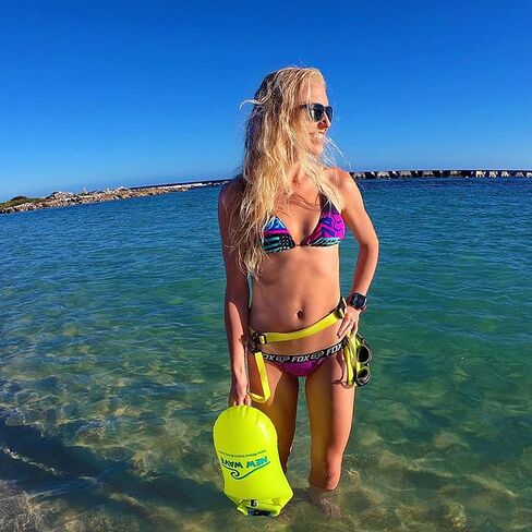 New Wave Swim Buoy for Open Water Swimmers and Triathletes - Light and Visible Float for Safe Training and Racing - High Visiblity Fluo Green in Saudi Arabia