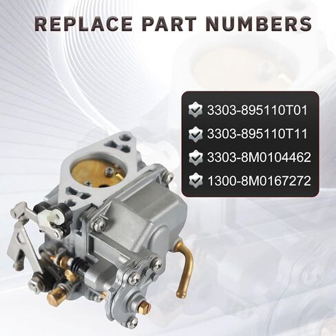 مجموعة مكربن ​​القارب 3303-895110T01 مناسبة لأجزاء ما بعد البيع لمحرك مارينر 8HP 9.9HP رباعي الأشواط، استبدل OE 3303-895110T01 3303-895110T11 in Saudi Arabia