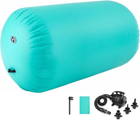 سجادة دوارة للجمباز الأسطواني قابلة للنفخ، سجادة مسار قابلة للنفخ، مدرب خلفي مع مضخة هواء كهربائية للتدريب/اليوغا/القلب الخلفي/الاستخدام المنزلي in Kuwait