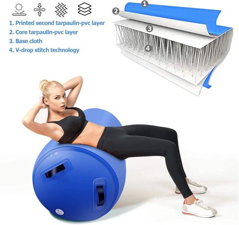 سجادة دوارة للجمباز الأسطواني قابلة للنفخ، سجادة مسار قابلة للنفخ، مدرب خلفي مع مضخة هواء كهربائية للتدريب/اليوغا/القلب الخلفي/الاستخدام المنزلي in Kuwait