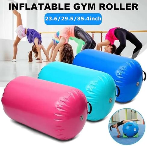 سجادة دوارة للجمباز الأسطواني قابلة للنفخ، سجادة مسار قابلة للنفخ، مدرب خلفي مع مضخة هواء كهربائية للتدريب/اليوغا/القلب الخلفي/الاستخدام المنزلي in Kuwait
