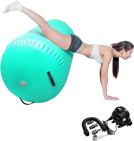Air Barrel Back Roller Inflatable Tumbling Mat with Electric Pump,Tumble Track Gymnastic Equipment Exercise Mats for Home Use,Gym Training,Cheer leading,Yoga… in Kuwait